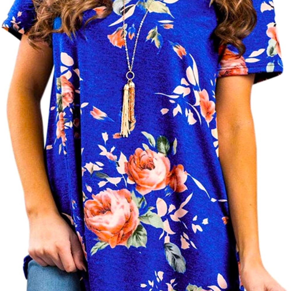 Ezcosplay Floral Royal Blue Tunic